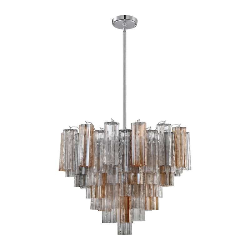 Addis 12 Light Polished Chrome Chandelier - 26.75"W x 21.5"H x 26.75"D