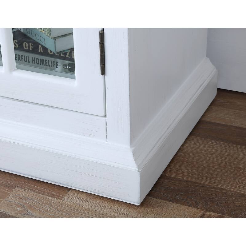 Best Master Furniture Poplar Wood 4 Shelves with Glass Curio Cabinet