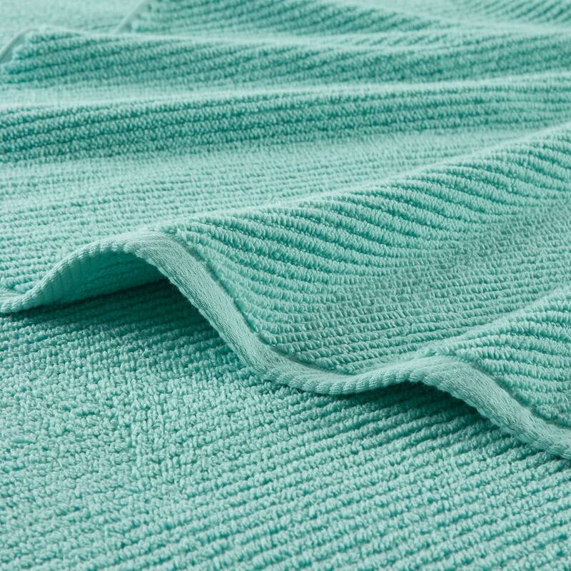 Madison Park Diagonal Ribbed Cotton Quick Dry Towel Set