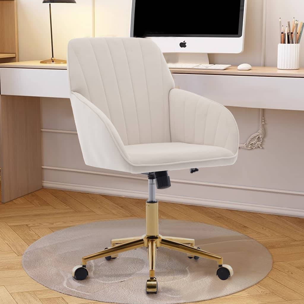 Home Bedroom Office Chair Ergonomic Swivel Chair, Reclining Seat