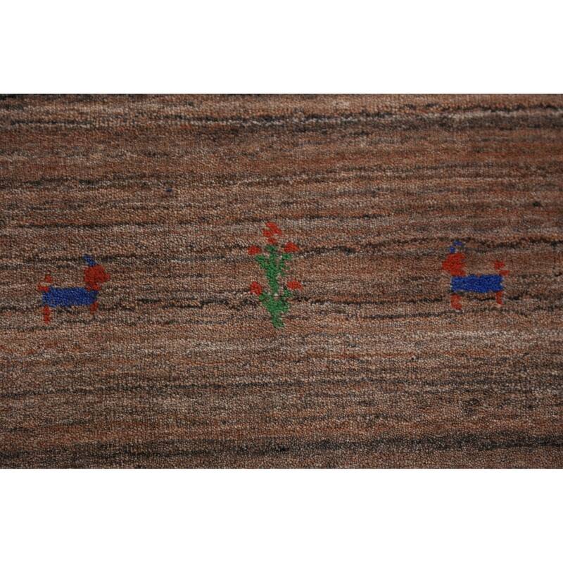 Striped Gabbeh Tribal Runner Rug Handmade Wool Carpet - 2'4" x 9'9"