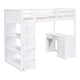 preview thumbnail 3 of 8, Twin Size Wooden Loft Bed with Ladder, Shelves, and Desk