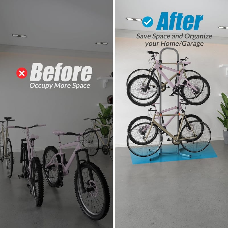 Suchtale 4 Bike Rack, Bicycle Rack, Garage Home Bike Storage Rack, Freestanding Gravity Bike Stand