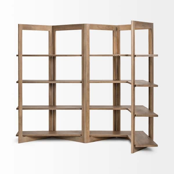 Light Brown Wood Shelving Unit With 4 Shelves Light Brown Wood Shelving Unit With 4 Shelves