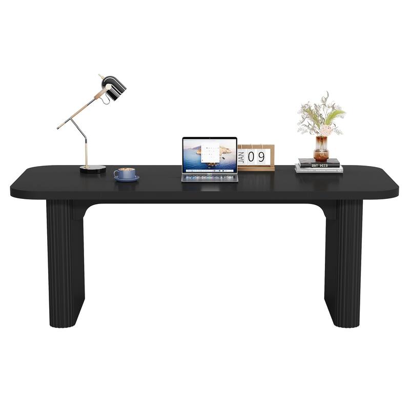 Large Wood Executive Desk, Modern Computer Desk, Home Office Workstation Boss Desk