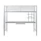 preview thumbnail 7 of 11, Walker Edison Abner Twin Metal Loft Bed with Desk - Silver