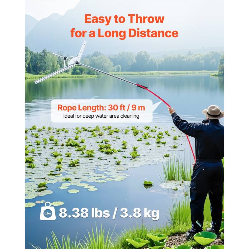 Lake Weed Cutter with 48" Cutting Width and Steel Blades - 47.99 x 57.09 x 1.18 in