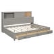 preview thumbnail 5 of 10, Full Size Platform Daybed Frame Storage Bed Relaxation Daybed Multifunctional Daybed with Center Legs & Slat Support - Grey