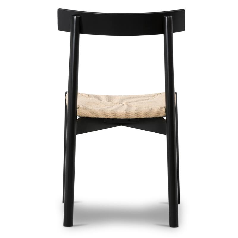 Poly & Bark Hamm Dining Chair - Solid Wood with Woven Seat