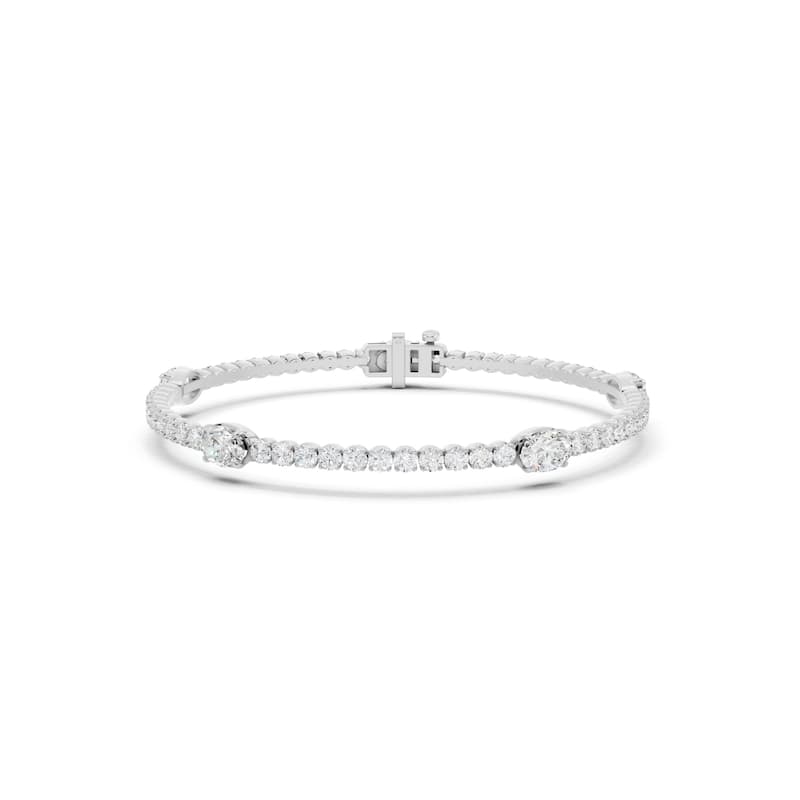 Auriya 14K Gold Lab Grown Fashion Bracelet 5 ct. tw. (F-G VS) - White