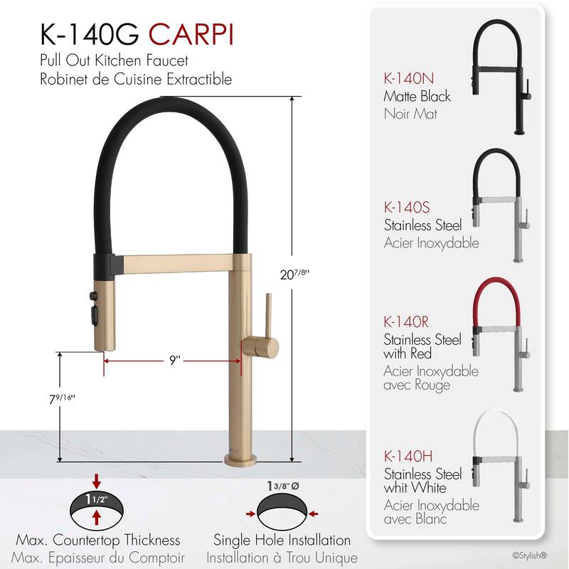 STYLISH Stainless Steel Single Handle Pull Out Dual Mode Kitchen Sink Faucet