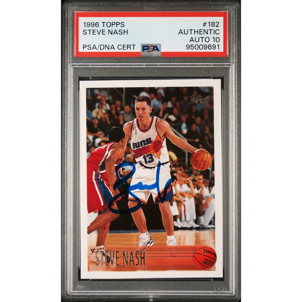 Steve Nash 1996 Topps Signed Rookie Card #182 Auto Graded PSA 10 95009691 - 8'6" x 11'6"