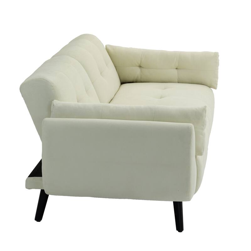 2Set Adjustable Backrest Convertible Futon Sleeper Couch