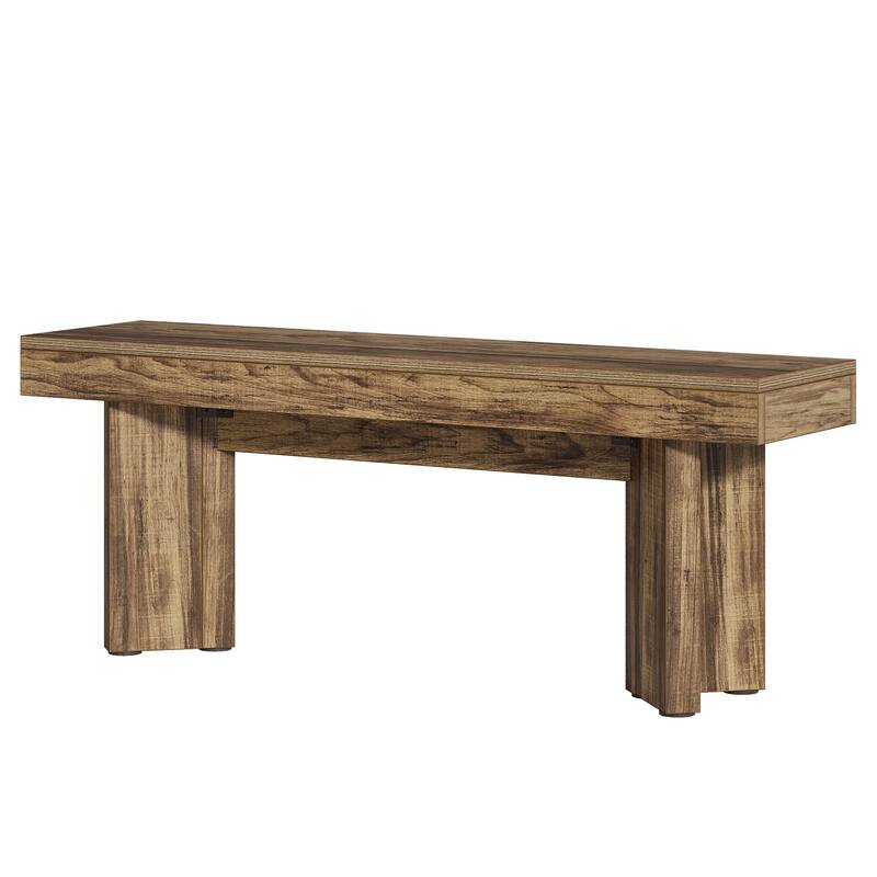 Wood Entryway Bench, Long Indoor End of Bed Bench, Bedroom Hallway Foyer Accent Seat Bench