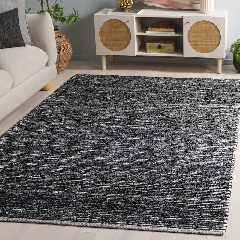 SAFAVIEH Handmade Cape Cod Sabrie Cotton Rug - Grey/Black - 4' x 6'