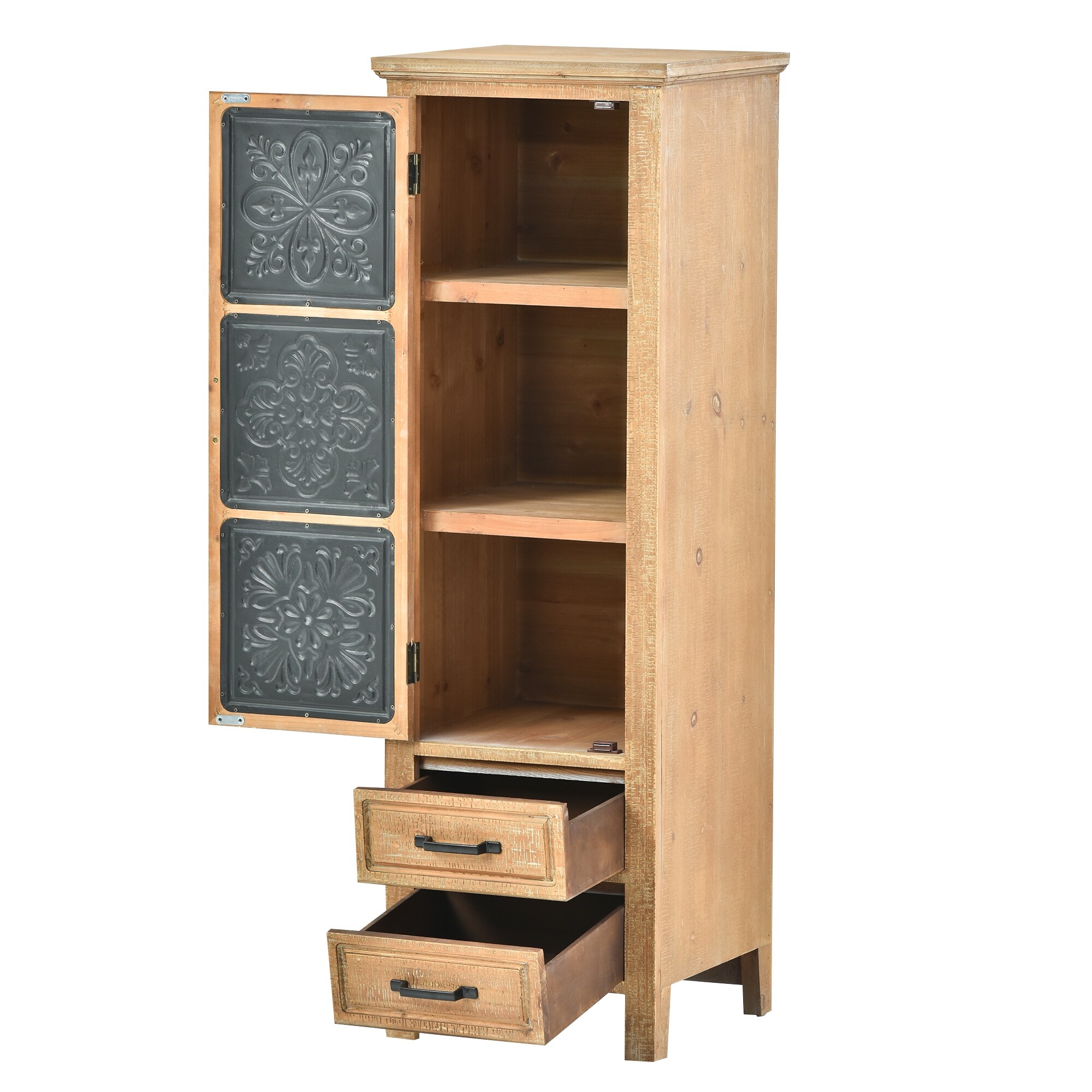 Tall accent shop storage cabinet