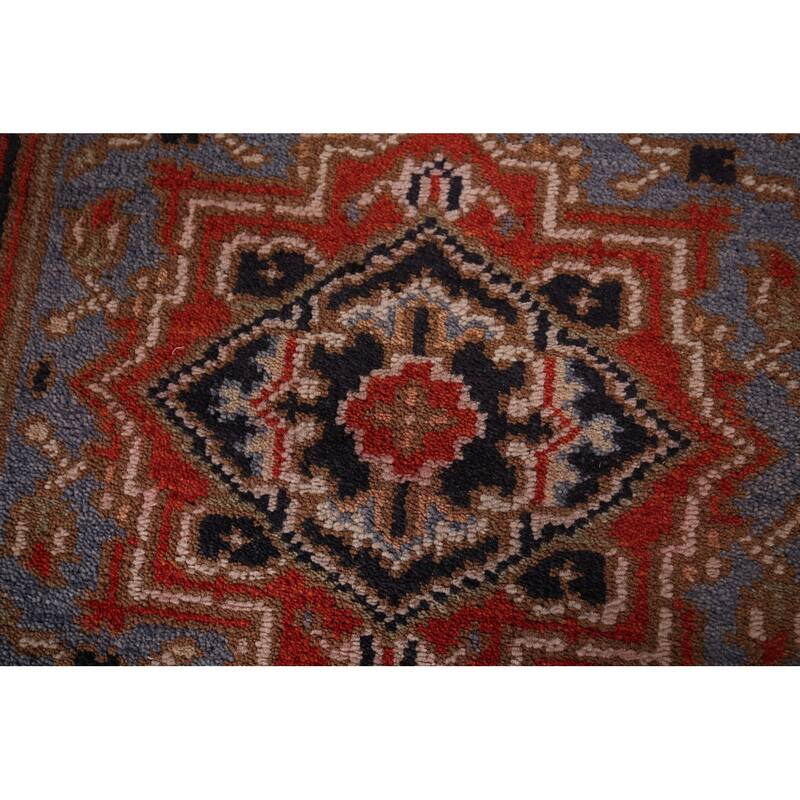 Blue Heriz Serapi Oriental Runner Rug Handmade Wool Carpet - 2'7"x 7'11"