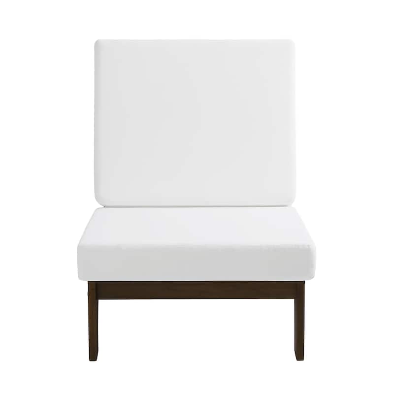 Outdoor Furniture Teak Wood Armless Loveseat Sofa With Cushion