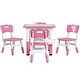preview thumbnail 10 of 18, Height Adjustable 5 Piece Toddler Table and Chair Set with Storage Box, Easy to Wipe Activity Table with 4 Chairs