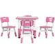 preview thumbnail 10 of 8, Kids Table and Chair Set, Height Adjustable 5 Piece Toddler Table and Chair Set with Storage Box - Pink