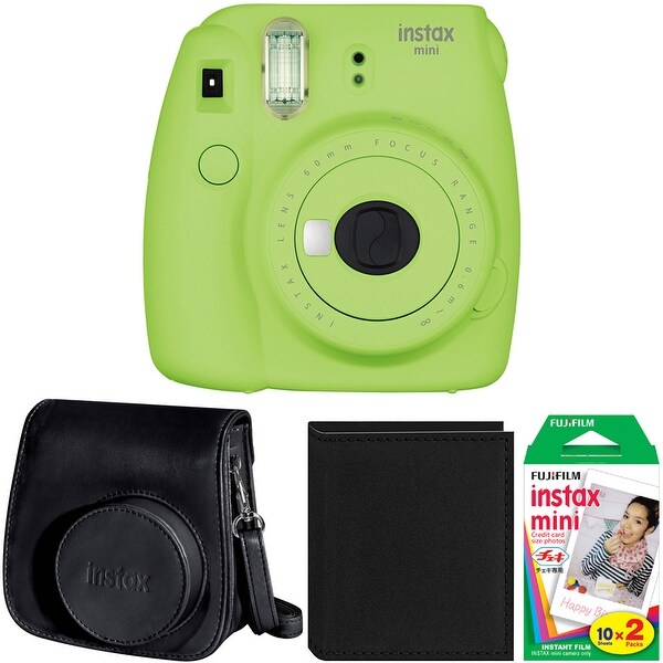 Fujifilm Instax Mini 9 (Lime Green) w/ Groovy Case & Film Bundle