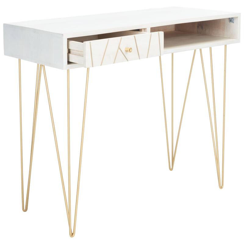 SAFAVIEH Filuta 1-Drawer 1-Shelf Hairpin Leg Desk