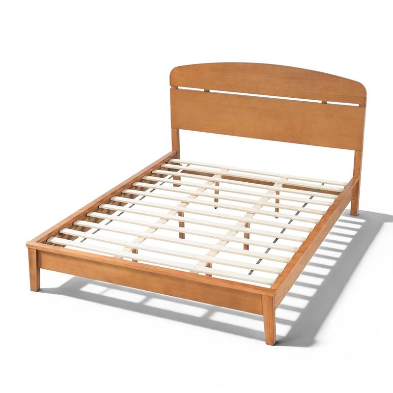 Christopher Knight Home - Rubber Wood Platform Bed with Curved Headboard