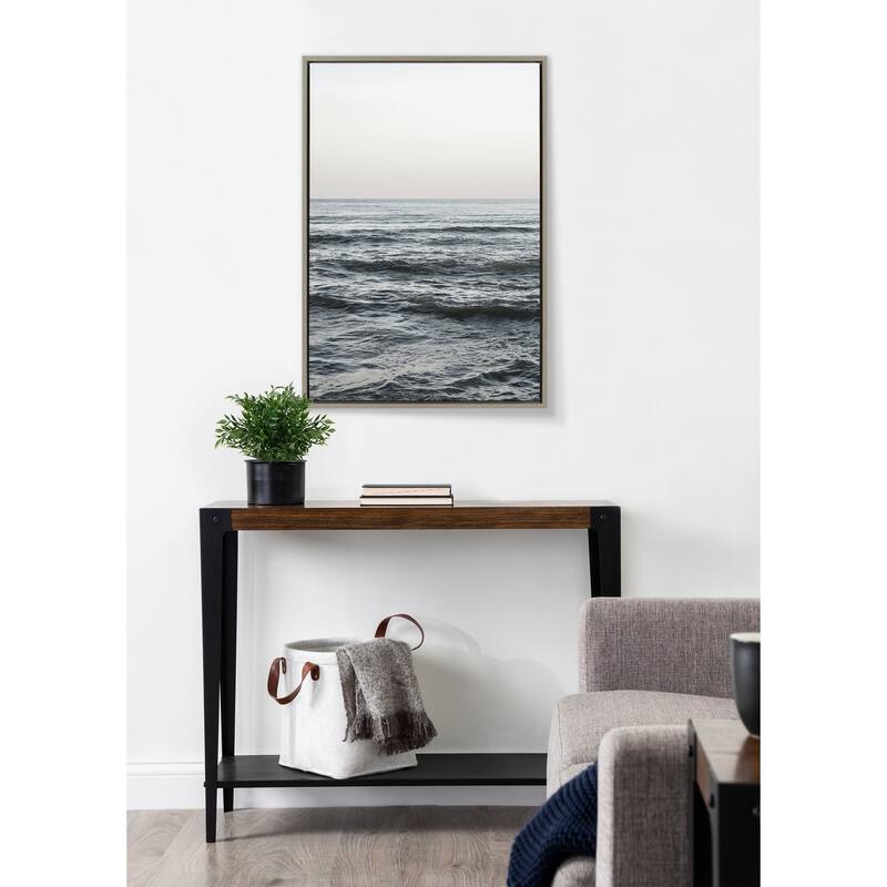 Kate and Laurel Sylvie Calm Ocean Framed Canvas by Vidal Hernandez