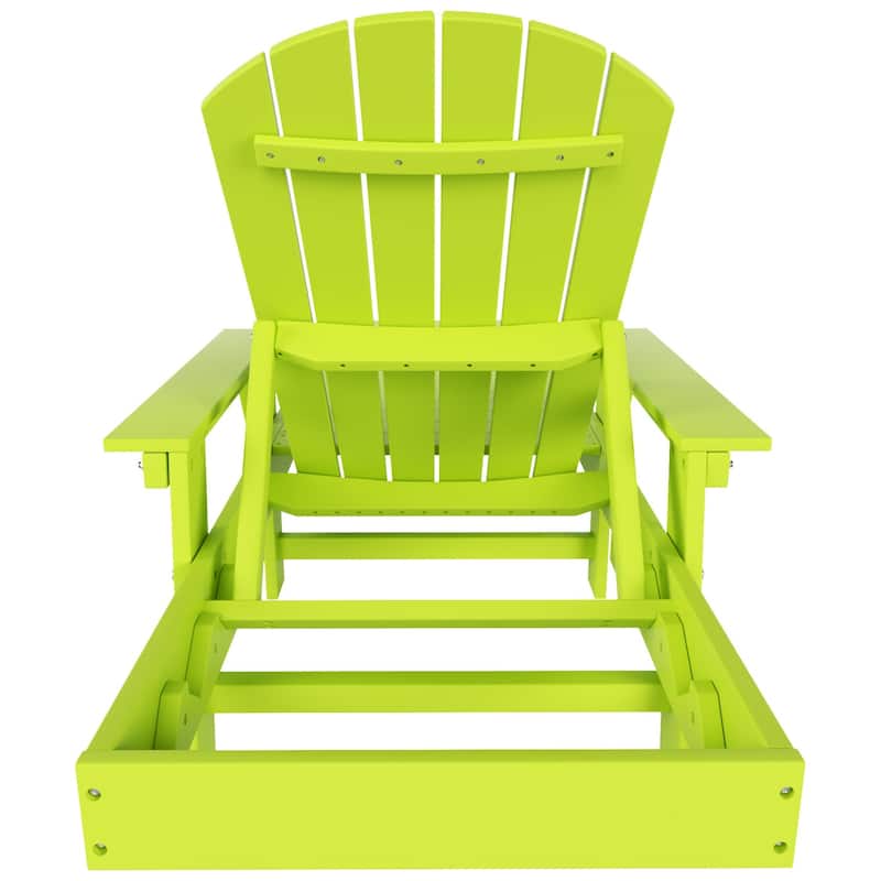 Polytrends Altura Poly Eco-Friendly All Weather Reclining Chaise Lounge with Arms & Side Table (2 Piece Set)