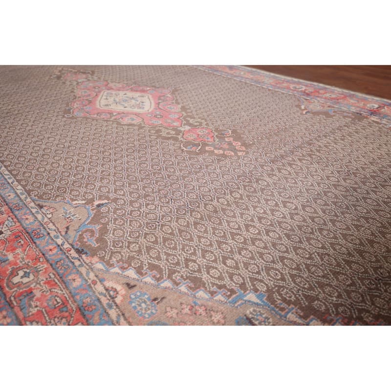 Brown Koliaei Persian Vintage Area Rug Handmade Wool Carpet - 5'0"x 10'6"