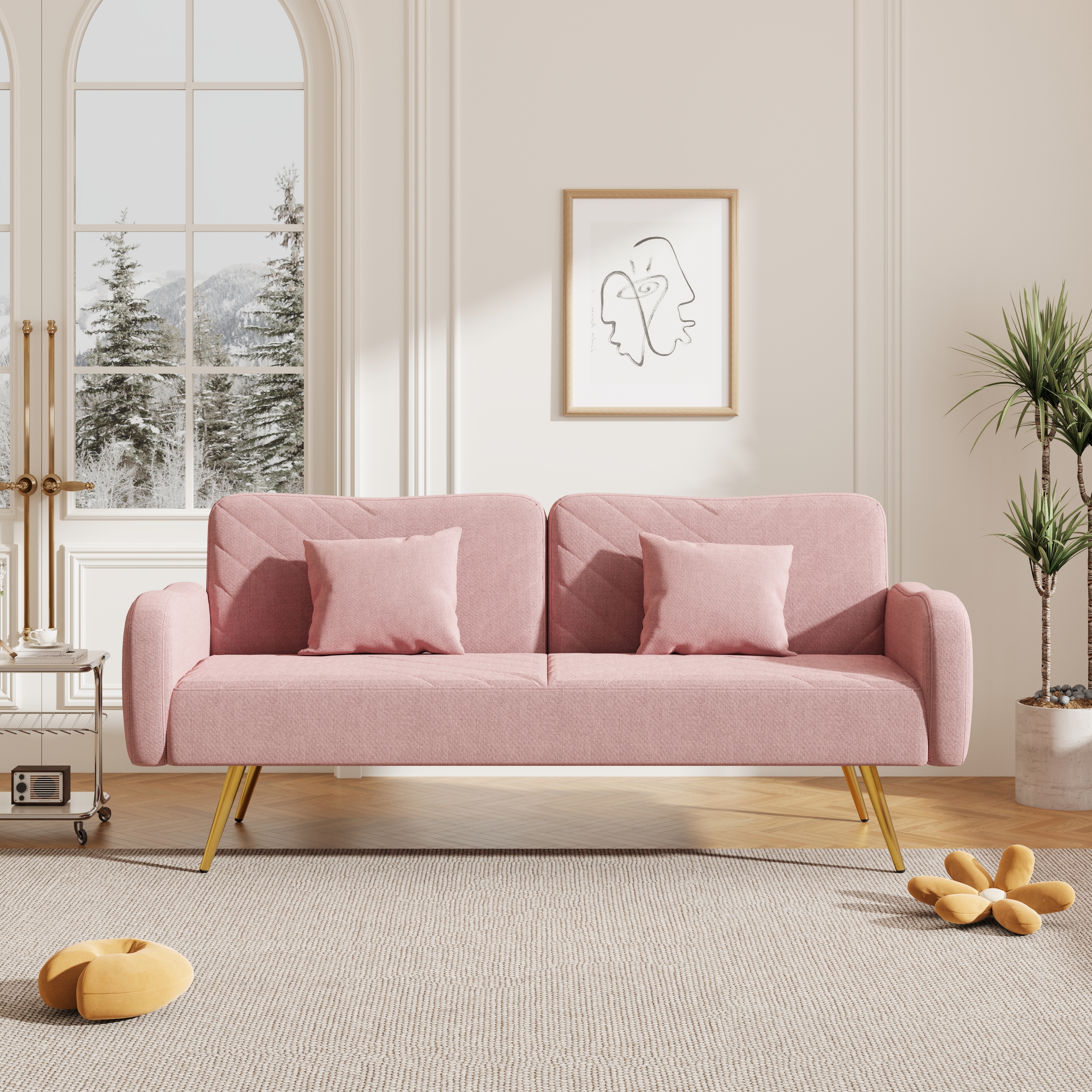 Carrington rose convertible outlet sleeper sofa bed