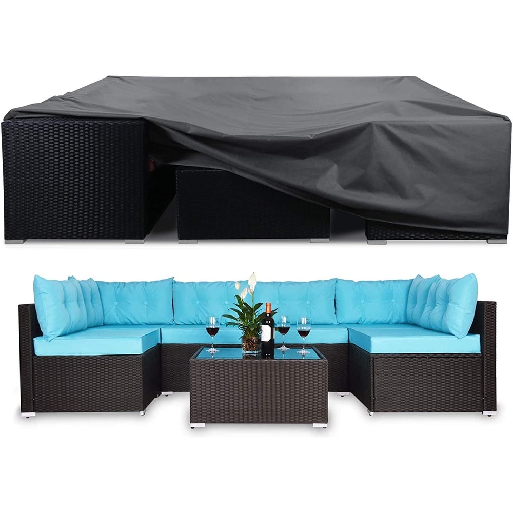 Heavy Duty Weather Resisatnt Outdoor Sofa Bench Covers,Satisfaction Guarantee and Big Size Sectional Sofa Cover Patio L Shape Sofa Cover Large L-Shape Couch Cover 