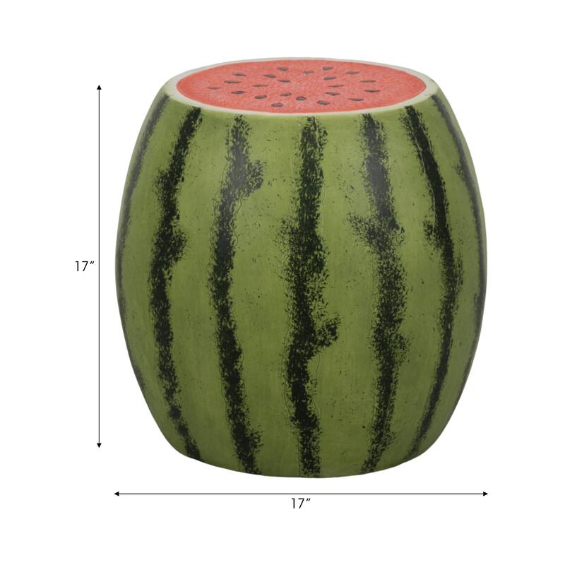 Resin Garden Stool Sculpted Texture Realistic Watermelon Design