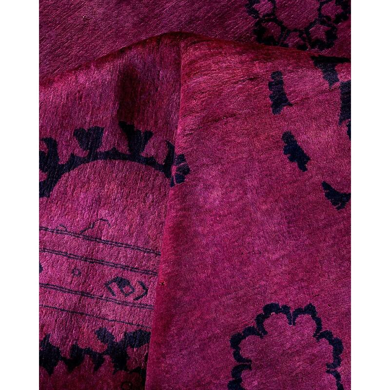 Fine Vibrance, One-of-a-Kind Hand-Knotted Area Rug - Black, 9' 2" x 12' 1" - 9' 2" x 12' 1"