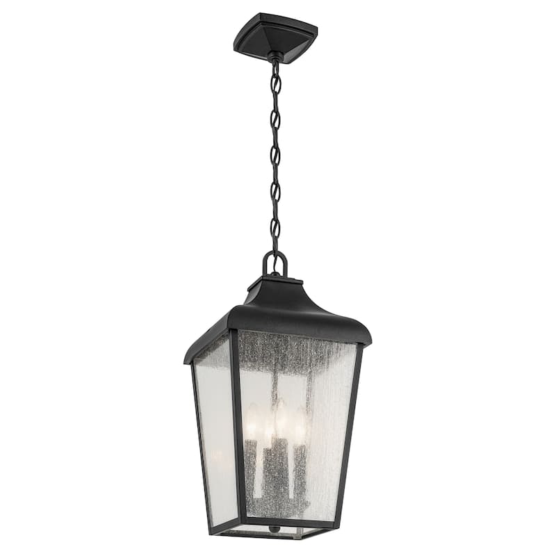 Kichler Lighting Forestdale 19.75 in. 4-Light Textured Black Outdoor Pendant Light - 19.75 in