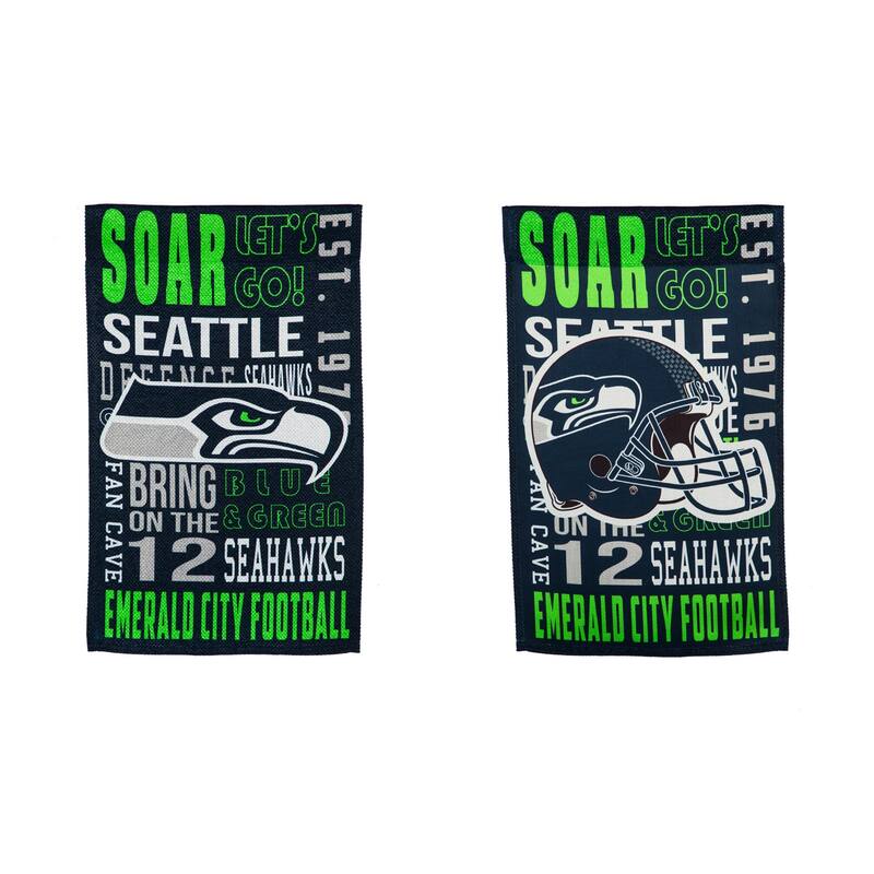 Embossed Suede Flag, Garden Size, Seattle Seahawks