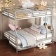 preview thumbnail 10 of 25, Industrial Modern Full XL Over Queen Metal Bunk Bed with Trundle, Save Space or Split Into 2 Beds, Crafted For Safety, Black Silver