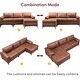 preview thumbnail 11 of 56, OVIOS Mid-Century SUEDE Leather Chaise Reversible Sofa