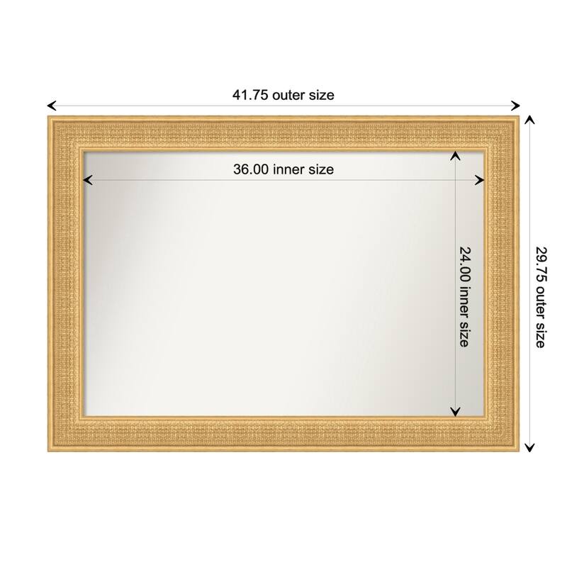 Trellis Non-Beveled Wood Framed Wall Mirror - Trellis Gold - Glass Size 36x24