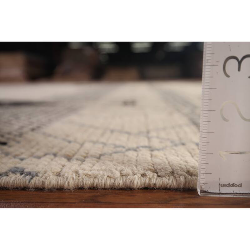 Geometric Moroccan Rug Hand-Knotted Wool Carpet - 8'9"x 12'7"