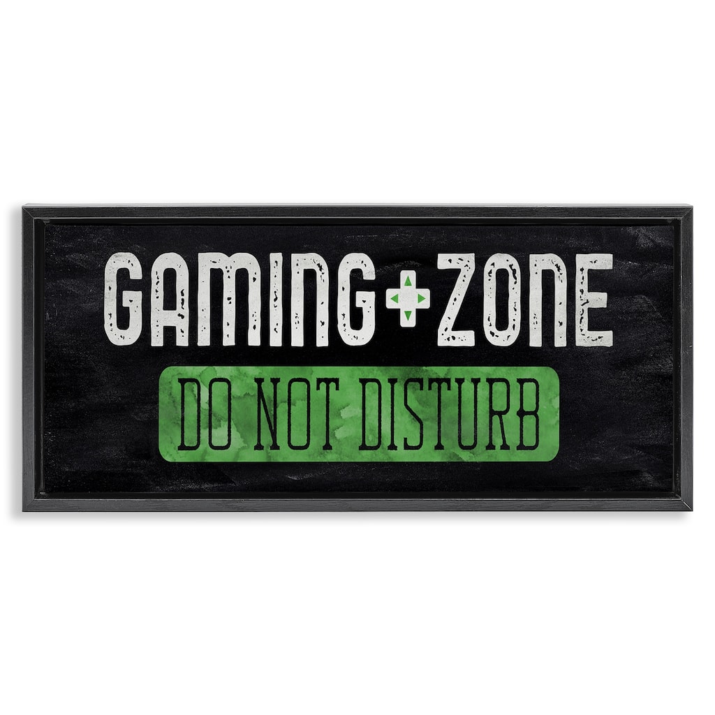 Stupell Do Not Disturb Gaming Zone Framed Floater Canvas Wall Art Design By CAD Designs