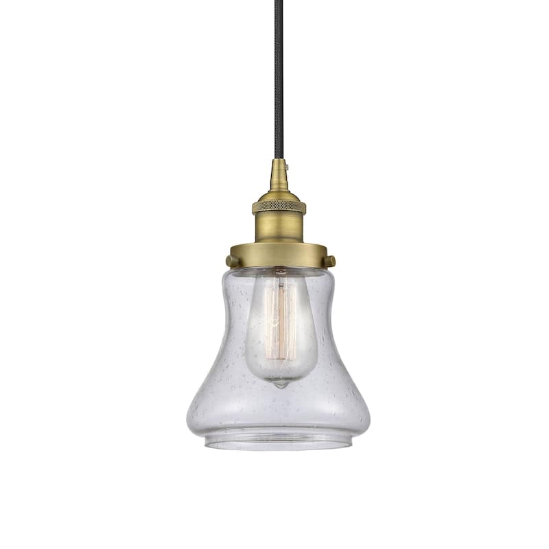 Innovations Lighting 616-1PH-10-6 Bellmont Pendant Bellmont 6" Wide - Brushed Brass / Seedy