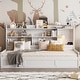 preview thumbnail 7 of 10, Twin Size Daybed w/Hydraulic Storage & Bookcases, USB Charging Station White - Twin
