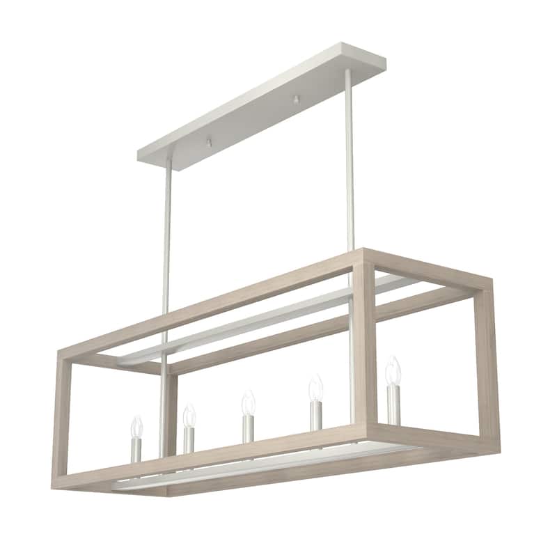 Hunter Squire Manor 6-Light Linear Chandelier - Island, Dining room - Candle, Modern Farmhouse, Transitional