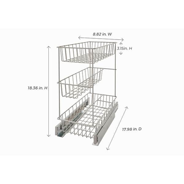 ClosetMaid Premium 8.75inch 3tier Compact Pullout Basket