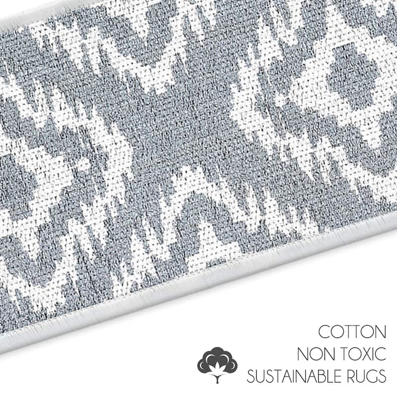 SussexHome Tetra One Design 9" X 28" Stair Treads - 70% Cotton Anti-Slip Carpet Strips for Stairs-with Double Adhesive Tape