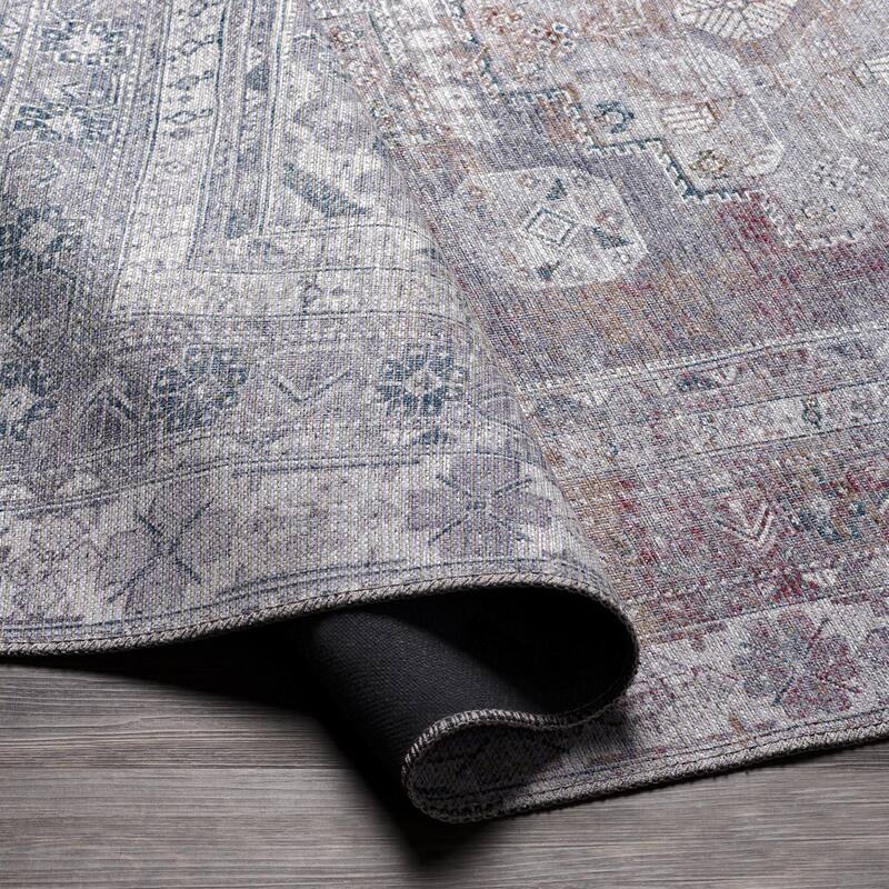 Livabliss Markus Persian Medallion Printed Machine Washable Area Rug