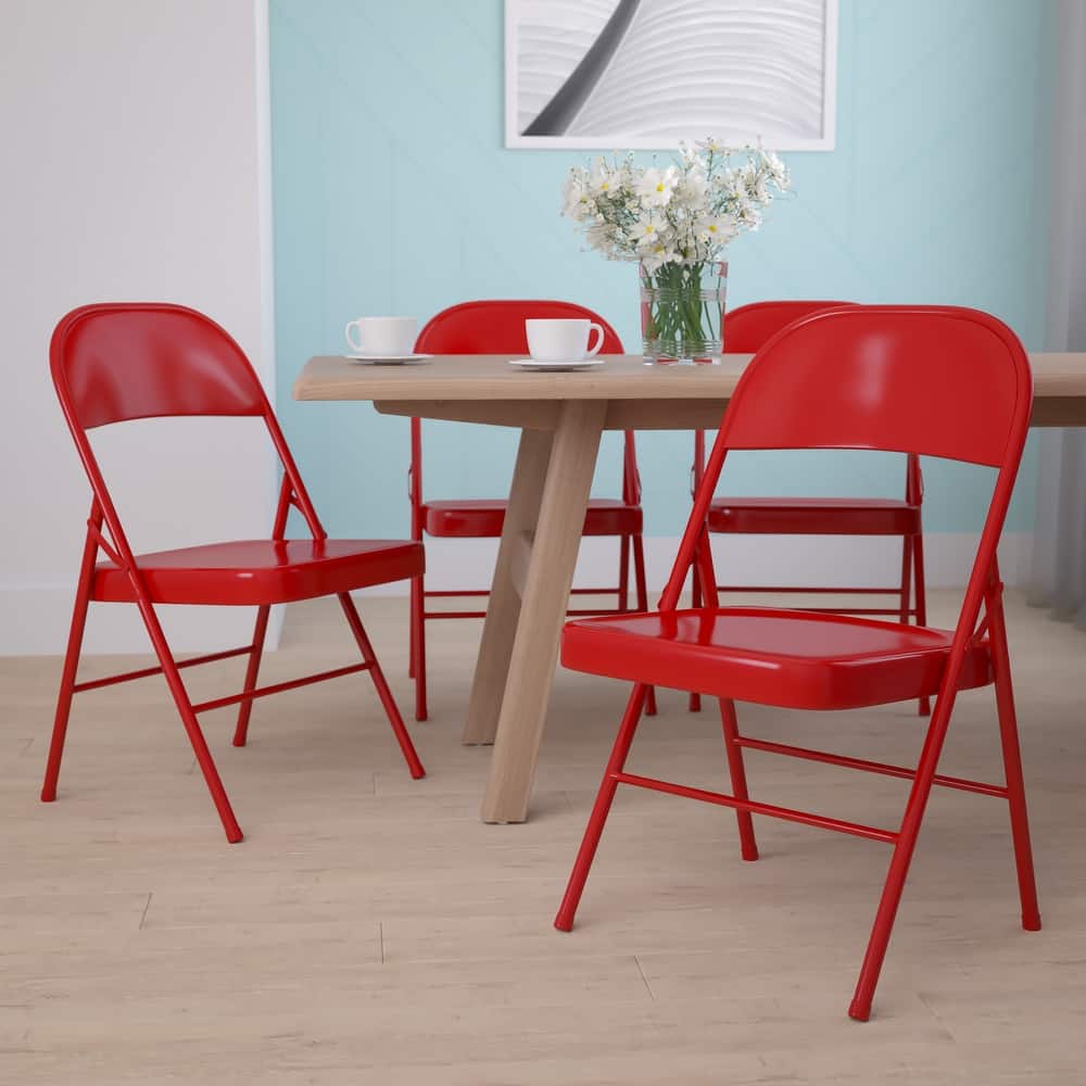 4 Pack Double Braced Metal Folding Chair