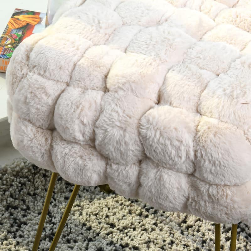 FoxFauxFur Pouf Stool