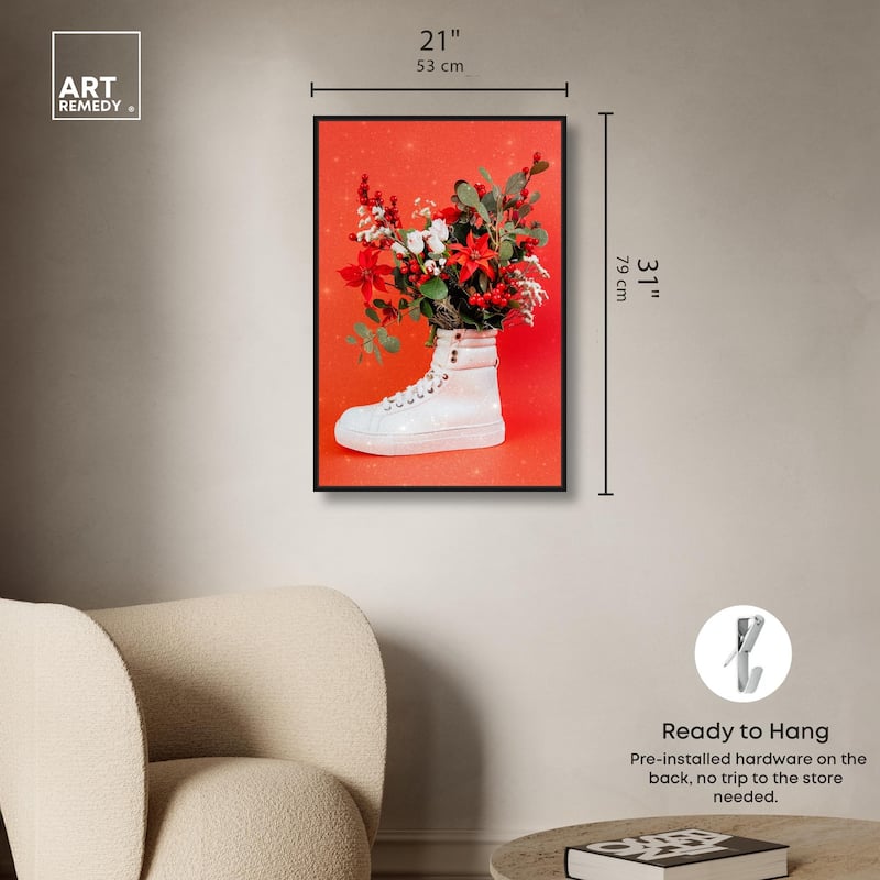 Christmas Sneaker Canvas by Art Remedy